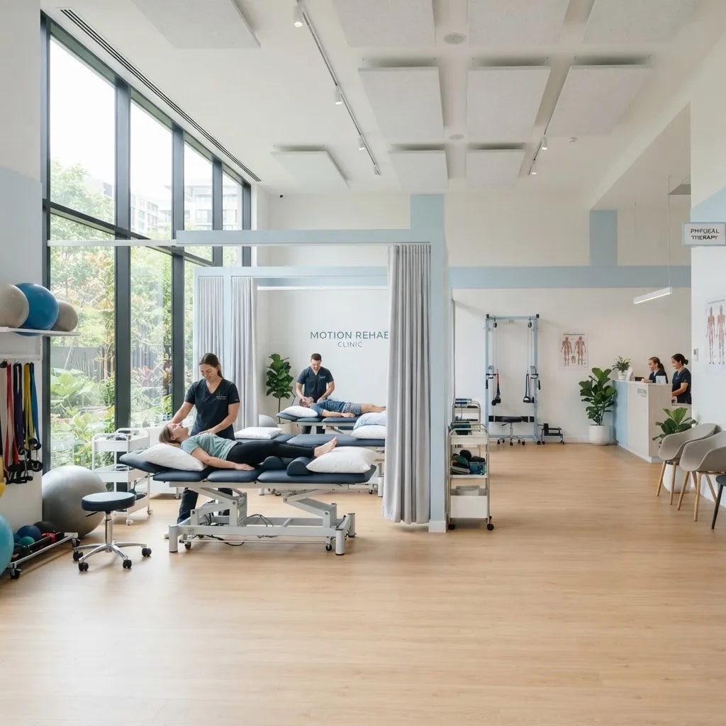 Dhomë trajtimi fizioterapie e pajisur për përdorim klinik